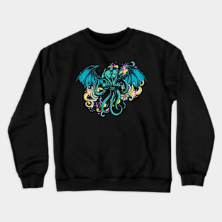 Cthulhu Floral Ornament Sea Monster Horror Crewneck Sweatshirt